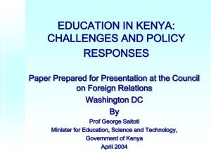 provision of education in kenya: challenges and policy responses