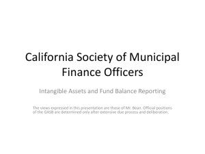 Intangible Assets and Fund Balance Reporting
