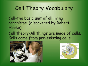 Cell Theory Vocab