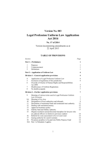 Legal Profession Uniform Law Application Act 2014