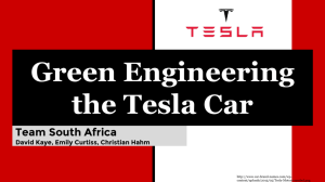 Green Engineering – the Tesla Automobile