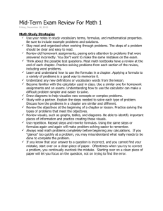 2015-2016 Math 1 Mid-Term Study Guide