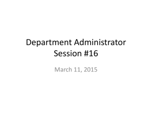 Department Administrator Session #15