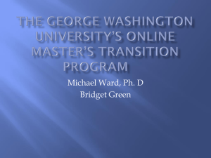 The George Washington University*s Online Master*s Transition