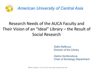 AUCA Faculty Vision of an “Ideal” Library