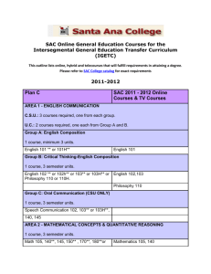 SAC Online General Education Courses for the Intersegmental