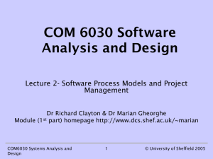 COM 6030 Software Analysis and Design