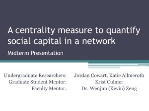 A centrality measure to quantify social capital in a network