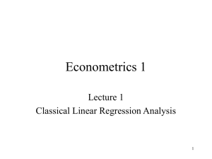 Classical Linear Regression Analysis