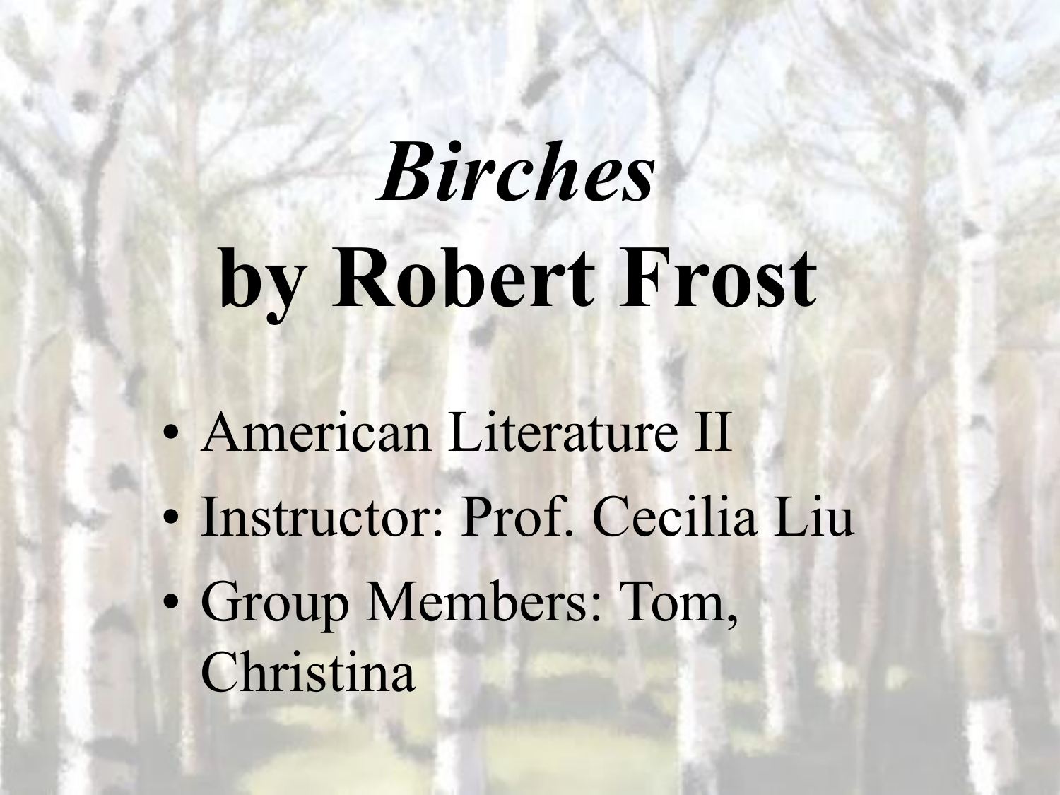 birches robert frost figurative language