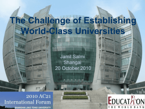 Establishing World-Class Universities