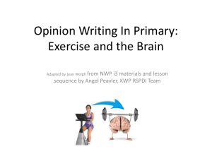 Opinion Writing In Primary: Exercise and the Brain