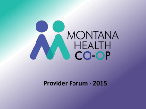 Serving our Providers - Montana Health CO-OP