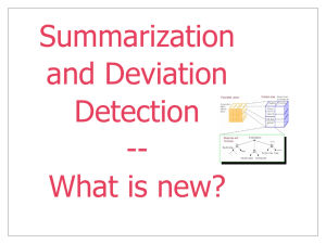 DM16: Summarization and Deviation Detection