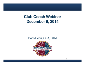 Successful Club Coach - Toastmasters District 42