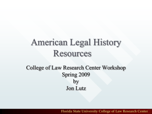 American Legal History Resources - Florida State University College