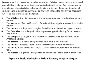Latin America Ecosystems Bell Ringer