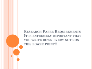 Research Paper Requirements