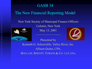 The New Financial Reporting Model GASB 34