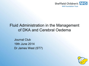 Fluid administration in the management of DKA and cerebral oedema
