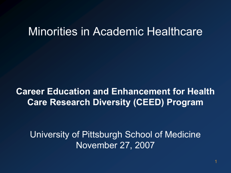 Career Education and Enhancement for Health Care Research