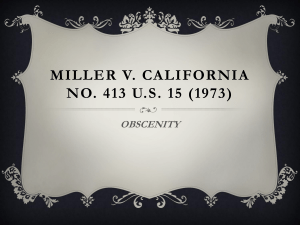 Miller V. California No. 413 U.S. 15 (1973)