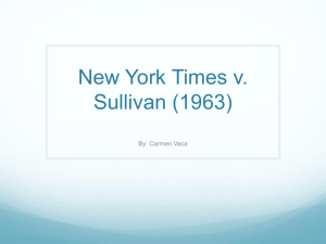 New York Times v. Sullivan (1963)