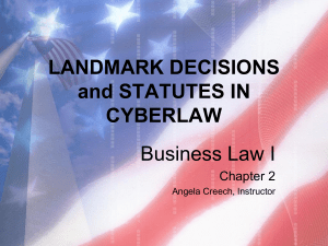 Landmark Cases and Legislation in Cyberlaw