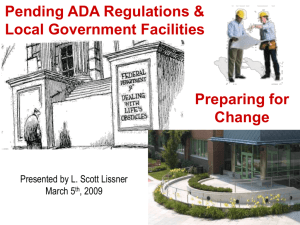 Pending Regulations Presentation - ADA Coordinator's Office