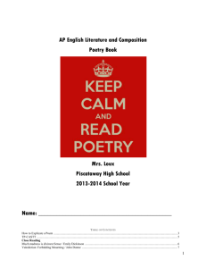 AP English Poetry Unit - Mrs. Loux's English Class