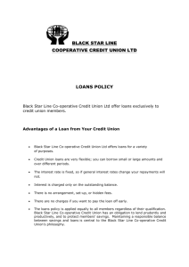 Loans Policy - Black Star Line Cooperative Credit Union