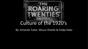 Culture of the 1920's