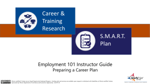 Employment 101 Instructor guide - Career plan