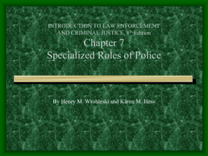 INTRODUCTION TO LAW ENFORCEMENT AND CRIMINAL