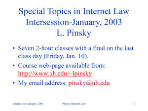 Special Topics in Internet Law Intersession