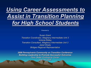 Using Career Assessments to Assist in Transition