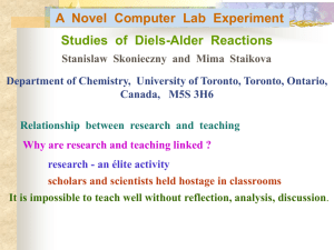 Novel computer lab experiment: studies of diels