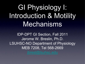 GI Physiology I: Introduction & Motility Mechanisms