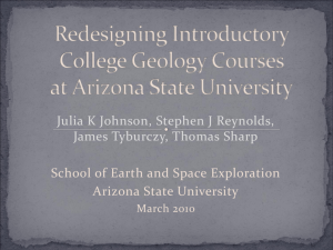 Redesigning Introductory College Geology Courses at Arizona State