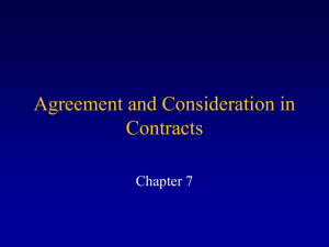 Contracts: Nature, Classification, Agreement, and Consideration