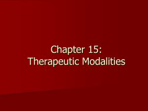 Therapeutic Modalities