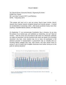 Policy Memo – Low Voter Turnout in Local Elections