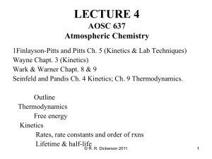 Lecture #4  - Atmospheric and Oceanic Science