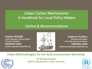 UNEP Urban CDM Handbook Recommendations