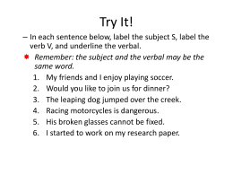 tense past verbs infinitive present regular verbals practice