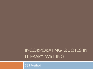 Incorporating Quotes in Literary Writing