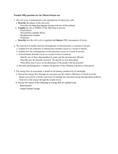 Possible FRQ questions for the Mitosis and Meiosis
