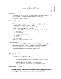 Platyhelminthes, Nematoda, Annelida Worksheet