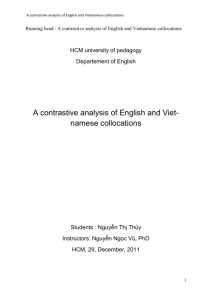 Running head : A contrastive analysis of English and