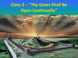 Class 2 * *Thy Gates Shall Be Open Continually*